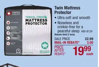 Menards Swiss Comforts Tencel Twin Mattress Protector offer