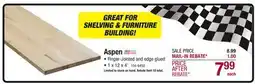 Menards 1 x 12 x 4' Edge Glued Aspen Board offer