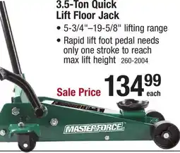 Menards Masterforce 3.5-Ton Quick Pump Floor Jack offer