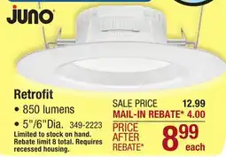 Menards Juno 5/6 RetroBasics LED Recessed Retrofit Downlight offer