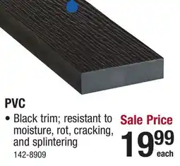 Menards 1 x 4 x 8' Black PVC Trim Board offer