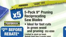 Menards Performax 9 x 5-TPI Pruning Reciprocating Saw Blade - 5 Pack offer