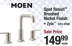 Menards Moen Zyla Two-Handle Widespread Spot Resist Brushed Nickel Bathroom Sink Faucet offer