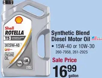 Menards Shell Rotella T5 Synthetic Blend 10W-30 Diesel Motor Oil - 1 Gallon offer