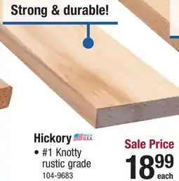 Menards Mastercraft 1 x 4 x 8' Hickory Board offer