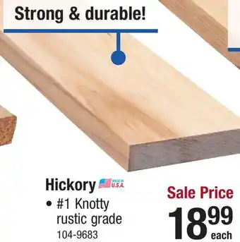 Menards Mastercraft 1 x 4 x 8' Hickory Board offer