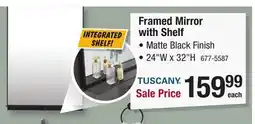 Menards Tuscany 24W x 32H Matte Black Framed Mirror offer