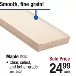 Menards Mastercraft 1 x 4 x 8' Maple Board offer