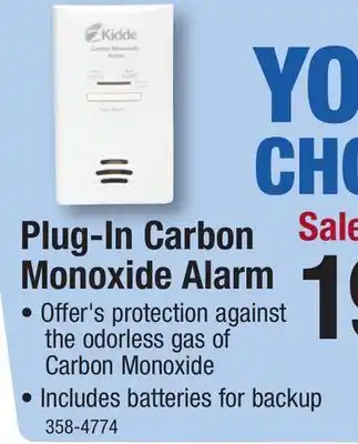 Menards Kidde Tamper-Resistant Plug-in Carbon Monoxide Alarm offer