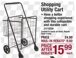 Menards SteelCore Shopping Utility Cart offer