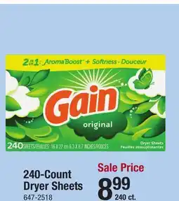 Menards Gain Original Dryer Sheets - 240 Count offer