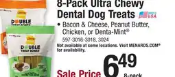 Menards Ultra Chewy Bacon & Cheese Double Treat Bones Dental Dog Treats - 22.5 oz offer