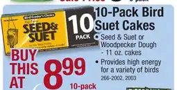 Menards C&S Products High Energy Seed & Suet Treat Suet Cake - 10 pack offer