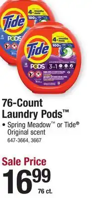 Menards Tide Pods Coldwater Clean Spring Meadow Laundry Detergent - 76 Count offer