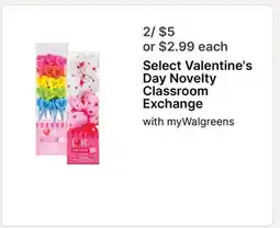 Walgreens Select Valentine's Day Novelty Classroom Exchange offer