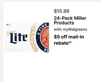 Walgreens 24-Pack Miller Products offer