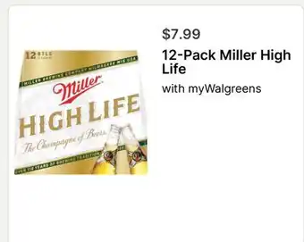 Walgreens 12-Pack Miller High Life offer