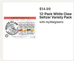 Walgreens 12-Pack White Claw Seltzer Variety Pack offer