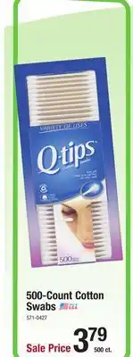 Menards Q-Tips Cotton Swabs - 500 count offer