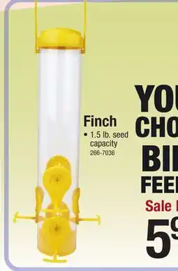 Menards Perky-Pet Yellow Finch Bird Feeder offer