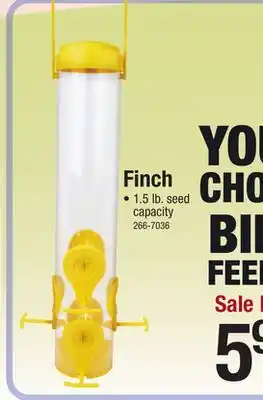 Menards Perky-Pet Yellow Finch Bird Feeder offer