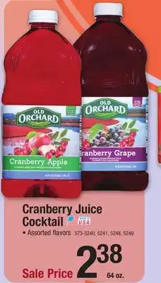 Menards Old Orchard Cranberry Juice Cocktail - 64 oz offer