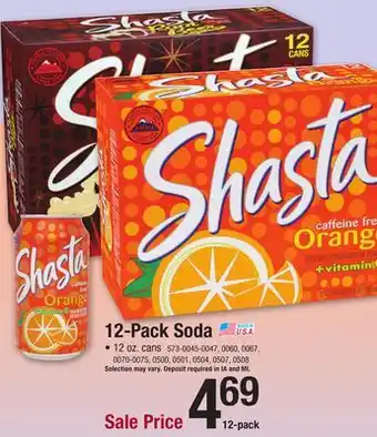 Menards Shasta Mountain Rush Soda - 12 Pack offer