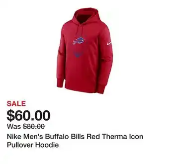 Dick's Sporting Goods Nike Men's Buffalo Bills Red Therma Icon Pullover Hoodie offer