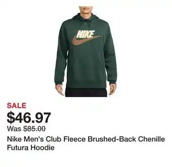 Dick's Sporting Goods Nike Men's Club Fleece Brushed-Back Chenille Futura Hoodie offer