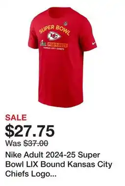 Dick's Sporting Goods Nike Adult 2024-25 Super Bowl LIX Bound Kansas City Chiefs Logo T-Shirt offer