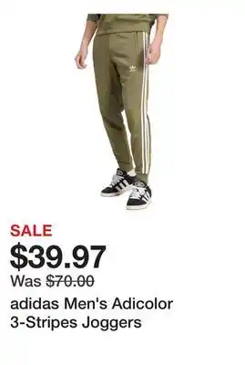 Dick's Sporting Goods adidas Men's Adicolor 3-Stripes Joggers offer