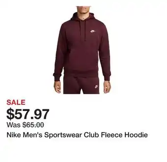 Dick's Sporting Goods Nike Men's Sportswear Club Fleece Hoodie offer