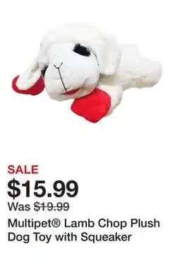 Petsmart Multipet Lamb Chop Plush Dog Toy with Squeaker offer