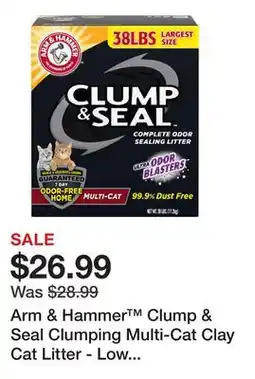 Petsmart Arm & Hammer Clump & Seal Clumping Multi-Cat Clay Cat Litter - Low Dust offer