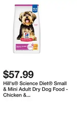 Petsmart Hill's Science Diet Small & Mini Adult Dry Dog Food - Chicken & Brown Rice offer