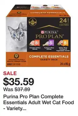 Petsmart Purina Pro Plan Complete Essentials Adult Wet Cat Food - Variety Pack, 24 CT, 72 OZ offer