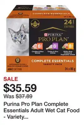 Petsmart Purina Pro Plan Complete Essentials Adult Wet Cat Food - Variety Pack, 24 CT, 72 OZ offer