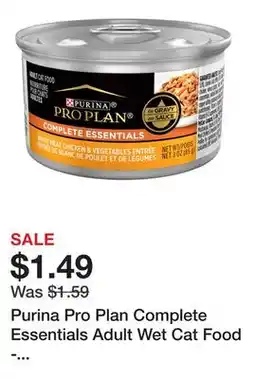 Petsmart Purina Pro Plan Complete Essentials Adult Wet Cat Food - Antioxidants, High-Protein, in Gravy, 3 Oz offer