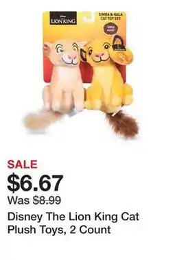 Petsmart Disney The Lion King Cat Plush Toys, 2 Count offer