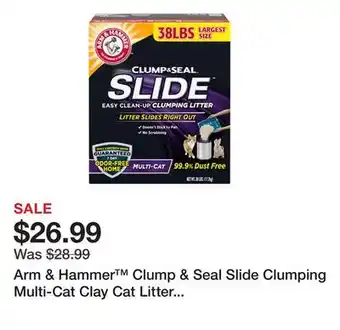 Petsmart Arm & Hammer Clump & Seal Slide Clumping Multi-Cat Clay Cat Litter - Low Dust offer