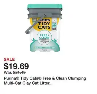 Petsmart Purina Tidy Cats Free & Clean Clumping Multi-Cat Clay Cat Litter - Unscented, Low Dust offer