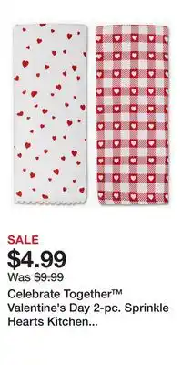 Kohl's Celebrate Together Valentine's Day 2-pc. Sprinkle Hearts Kitchen Towel Set offer