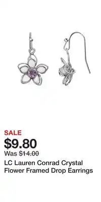 Kohl's LC Lauren Conrad Crystal Flower Framed Drop Earrings offer