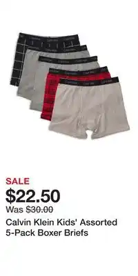 Nordstrom Calvin Klein Kids' Assorted 5-Pack Boxer Briefs offer