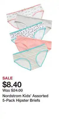 Nordstrom Nordstrom Kids' Assorted 5-Pack Hipster Briefs offer