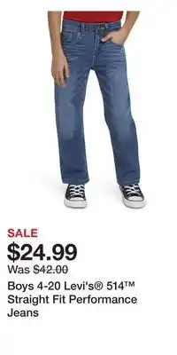 Kohl's Boys 4-20 Levi's 514 Straight Fit Performance Jeans offer