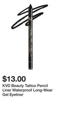 Kohl's KVD Beauty Tattoo Pencil Liner Waterproof Long-Wear Gel Eyeliner offer