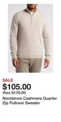 Nordstrom Nordstrom Cashmere Quarter Zip Pullover Sweater offer