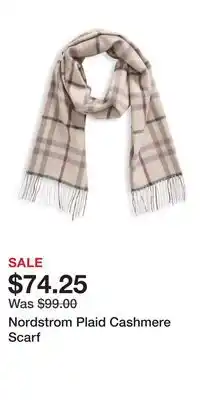 Nordstrom Nordstrom Plaid Cashmere Scarf offer