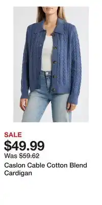 Nordstrom Caslon Cable Cotton Blend Cardigan offer